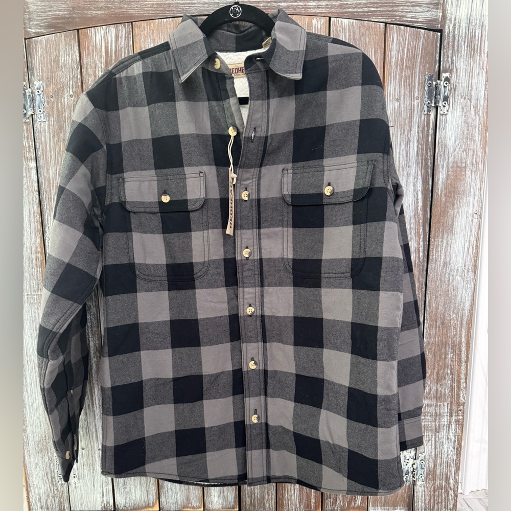 RedHead Black and Gray Fleece-Lined Shirt Jacket Size Medium - NWT